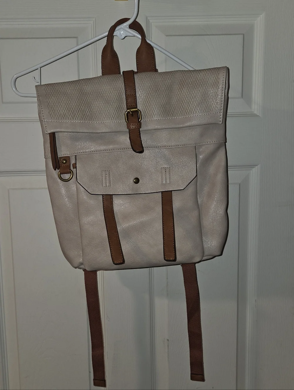 Leather-Style Backpack